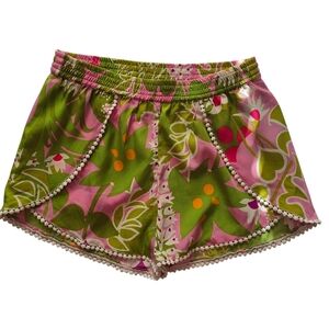 NWT Trina Turk Swim and Spa Tropical Pink and Green Patterned Shorts